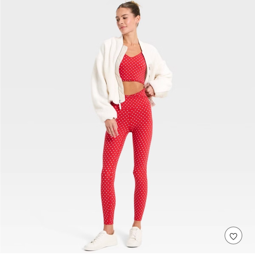 NWT Red Heart Polka Dot Leggings